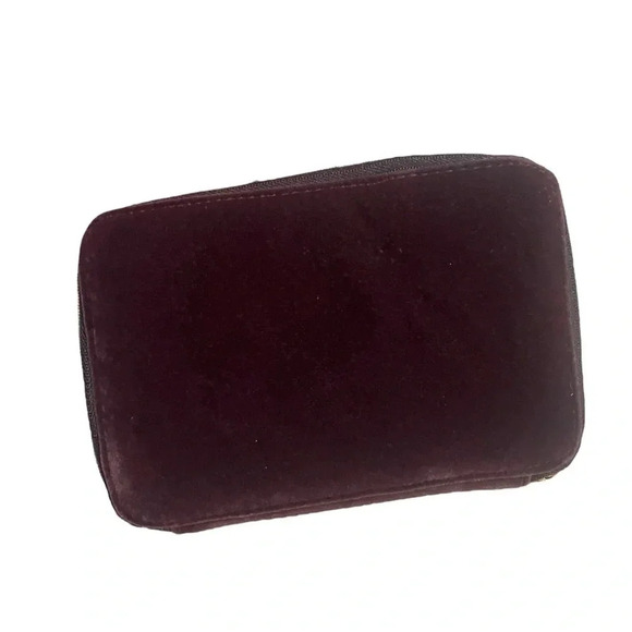 DOLCE & GABBANA INTENSE FEMALE JEWELRY TRAVEL CASE POUCH BURGUNDY VELVET - Picture 1 of 10